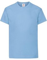 Fruit of the Loom T-Shirt 100% Baumwolle, Rundhals für Kinder, White 104, F110K – Bleu ciel