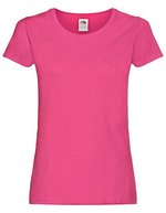 Fruit of the Loom T-Shirt mit Slim Passform für Damen, White XS, F111 – Fucsia