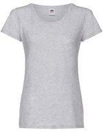 Fruit of the Loom T-Shirt mit Slim Passform für Damen, White XS, F111 – Melange Grigio