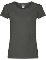 Fruit of the Loom T-Shirt mit Slim Passform für Damen, White XS, F111 – Chiaro Grafite (Unito)