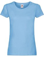 Fruit of the Loom T-Shirt mit Slim Passform für Damen, White XS, F111 – Azzurro cielo