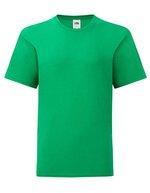 Fruit of the Loom Kids' Iconic T-Shirt Slim-Passform Baumwolle, White 104, F130K – Vert kelly