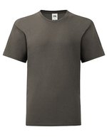 Fruit of the Loom Kids' Iconic T-Shirt Slim-Passform Baumwolle, White 104, F130K – Clair Graphite (Uni)