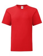 Fruit of the Loom Kids' Iconic T-Shirt Slim-Passform Baumwolle, White 104, F130K – Rouge