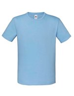 Fruit of the Loom Kids' Iconic T-Shirt Slim-Passform Baumwolle, White 104, F130K – Bleu ciel