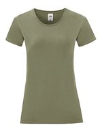 Fruit of the Loom T-Shirt Iconic – Baumwolle, Rundhals für Damen, White XS, F131 – Classico Oliva