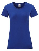 Fruit of the Loom T-Shirt Iconic – Baumwolle, Rundhals für Damen, White XS, F131 – Blu cobalto