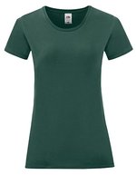 Fruit of the Loom T-Shirt Iconic – Baumwolle, Rundhals für Damen, White XS, F131 – Verde foresta