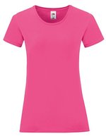 Fruit of the Loom T-Shirt Iconic – Baumwolle, Rundhals für Damen, White XS, F131 – Fucsia