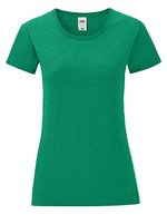 Fruit of the Loom T-Shirt Iconic – Baumwolle, Rundhals für Damen, White XS, F131 – Melange Verde