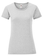 Fruit of the Loom T-Shirt Iconic – Baumwolle, Rundhals für Damen, White XS, F131 – Melange Grigio