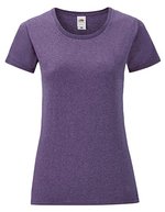 Fruit of the Loom T-Shirt Iconic – Baumwolle, Rundhals für Damen, White XS, F131 – Melange Viola