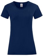 Fruit of the Loom T-Shirt Iconic – Baumwolle, Rundhals für Damen, White XS, F131 – Blu navy