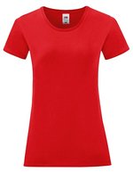 Fruit of the Loom T-Shirt Iconic – Baumwolle, Rundhals für Damen, White XS, F131 – Rosso