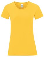 Fruit of the Loom T-Shirt Iconic – Baumwolle, Rundhals für Damen, White XS, F131 – Girasole