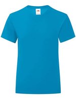 Fruit of the Loom Mädchen T-Shirt Iconic, Baumwolle, tailliert – Azure Blue