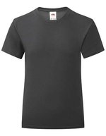 Fruit of the Loom Mädchen T-Shirt Iconic, Baumwolle, tailliert – Black