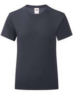 Fruit of the Loom Mädchen T-Shirt Iconic, Baumwolle, tailliert – Deep Navy