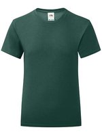 Fruit of the Loom Mädchen T-Shirt Iconic, Baumwolle, tailliert, White 128, F131K – Vert foret