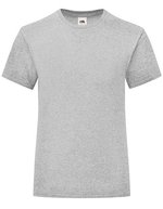 Fruit of the Loom Mädchen T-Shirt Iconic, Baumwolle, tailliert, White 128, F131K – Chine Gris