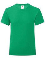 Fruit of the Loom Mädchen T-Shirt Iconic, Baumwolle, tailliert, White 128, F131K – Vert kelly