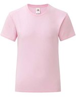 Fruit of the Loom Mädchen T-Shirt Iconic, Baumwolle, tailliert, White 128, F131K – Rose clair