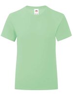 Fruit of the Loom Mädchen T-Shirt Iconic, Baumwolle, tailliert, White 128, F131K – Neo Menthe