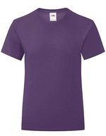 Fruit of the Loom Mädchen T-Shirt Iconic, Baumwolle, tailliert, White 128, F131K – Violet