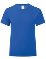 Fruit of the Loom Mädchen T-Shirt Iconic, Baumwolle, tailliert, White 128, F131K – Bleu royal