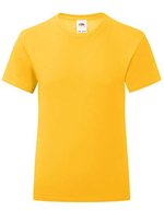 Fruit of the Loom Mädchen T-Shirt Iconic, Baumwolle, tailliert, White 128, F131K – Tournesol