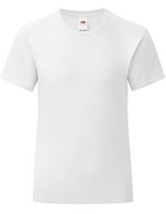 Fruit of the Loom Mädchen T-Shirt Iconic, Baumwolle, tailliert – White