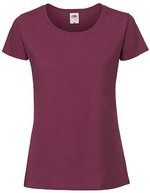 Fruit of the Loom Slim-Fit Rundhals T-Shirt 195 g/m² für Damen, White XS, F186 – Borgogna