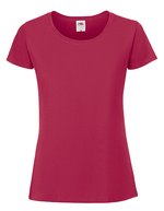 Fruit of the Loom Slim-Fit Rundhals T-Shirt 195 g/m² für Damen, White XS, F186 – Cranberry