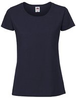 Fruit of the Loom Slim-Fit Rundhals T-Shirt 195 g/m² für Damen, White XS, F186 – Profondo Blu navy