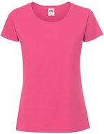 Fruit of the Loom Slim-Fit Rundhals T-Shirt 195 g/m² für Damen, White XS, F186 – Fucsia