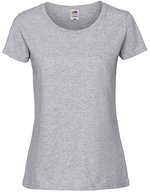 Fruit of the Loom Slim-Fit Rundhals T-Shirt 195 g/m² für Damen, White XS, F186 – Melange Grigio
