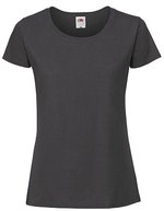 Fruit of the Loom Slim-Fit Rundhals T-Shirt 195 g/m² für Damen, White XS, F186 – Chiaro Grafite (Unito)