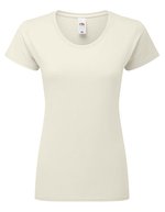 Fruit of the Loom Slim-Fit Rundhals T-Shirt 195 g/m² für Damen, White XS, F186 – Naturale