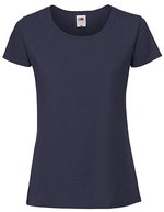 Fruit of the Loom Slim-Fit Rundhals T-Shirt 195 g/m² für Damen, White XS, F186 – Blu navy