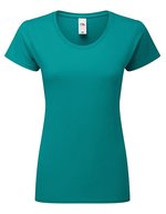 Fruit of the Loom Slim-Fit Rundhals T-Shirt 195 g/m² für Damen, White XS, F186 – Oceano Foglia di te