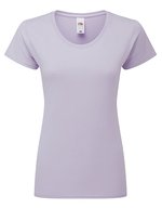 Fruit of the Loom Slim-Fit Rundhals T-Shirt 195 g/m² für Damen, White XS, F186 – Morbido Lavanda