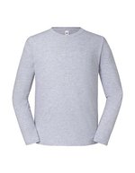 Fruit of the Loom Ikonisches Langarm-T-Shirt 195 Baumwolle – Heather Grey