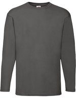 Fruit of the Loom Langarm T-Shirt aus 100% Baumwolle, White M, F240 – Light Graphite (Solid)