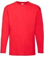 Fruit of the Loom Langarm T-Shirt aus 100% Baumwolle, White M, F240 – Red