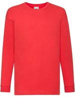 Fruit of the Loom Langarm T-Shirt 100% Baumwolle für Kinder in, 104 (F240K, F240K – Rouge