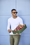 Fruit of the Loom Long-Sleeve Shirt Iconic 150 made of Cotton, White S, F244 – image 2