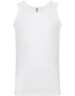 Fruit of the Loom Ärmelloses Basic-T-Shirt aus Baumwolle, Black S, F260 – White