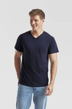 Fruit of the Loom Baumwoll-V-Neck T-Shirt 165 g/m², White S, F270 – Bild 1