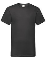 Fruit of the Loom Baumwoll-V-Neck T-Shirt 165 g/m² – Black