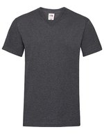 Fruit of the Loom Baumwoll-V-Neck T-Shirt 165 g/m² – Dark Grey Heather